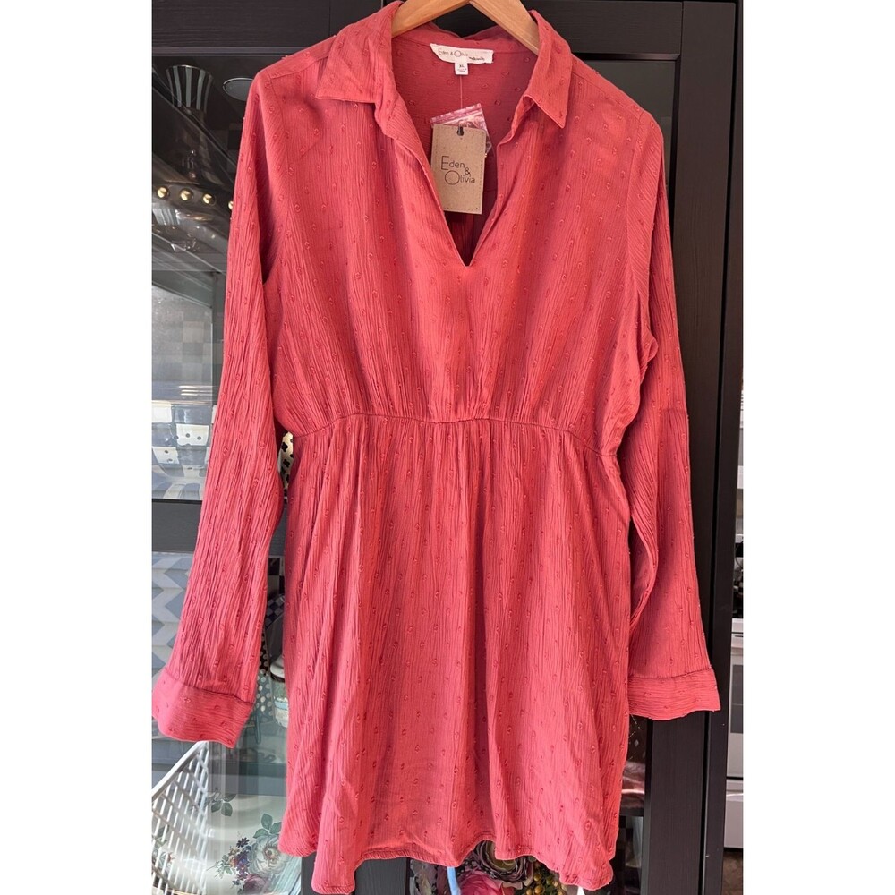 Women’s Maternity Terracotta Hob Nail Tunic Top NWT Lightweight Size XL